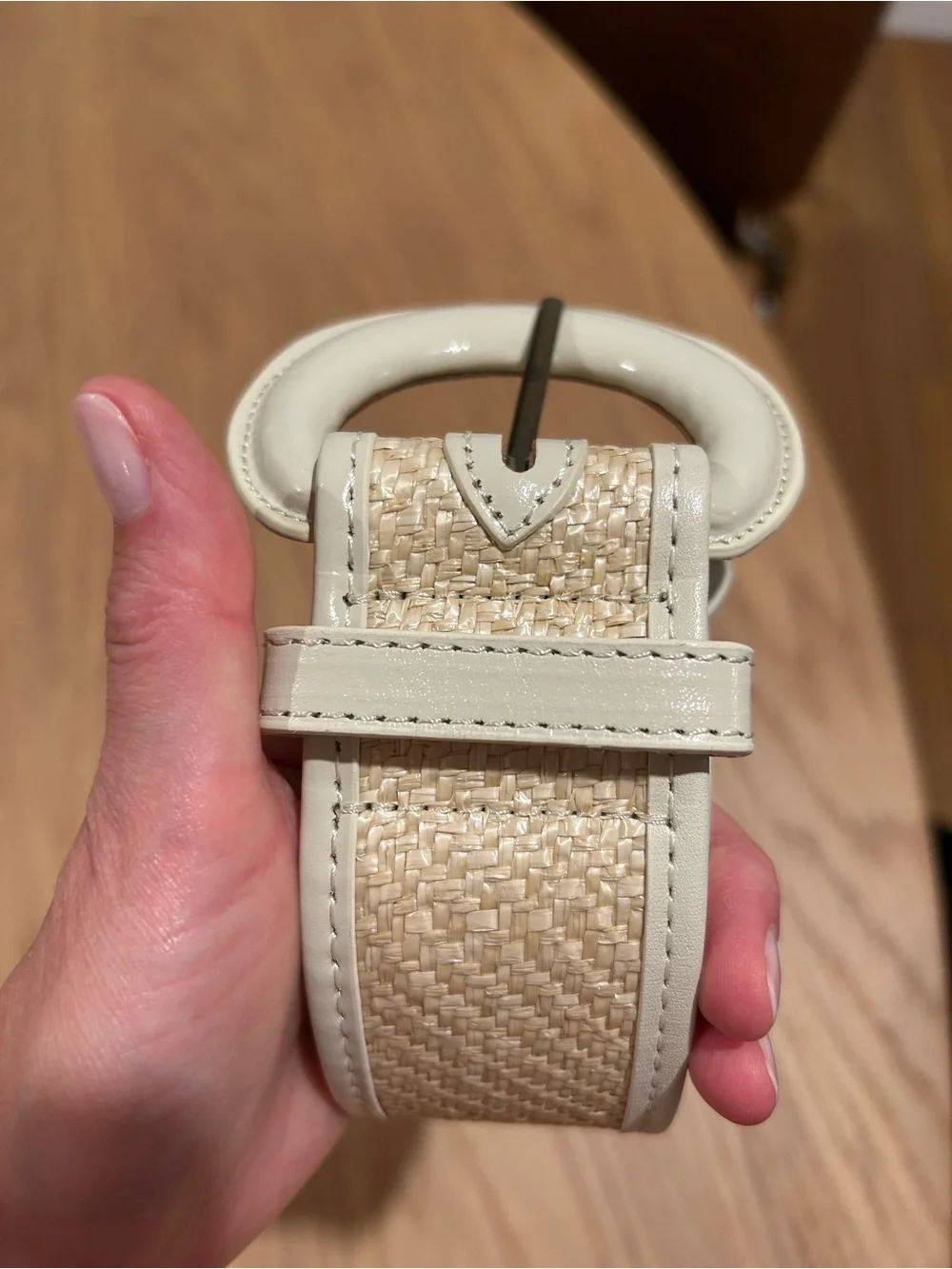 Banana Republic Raffia Leather Buckle Belt XS
